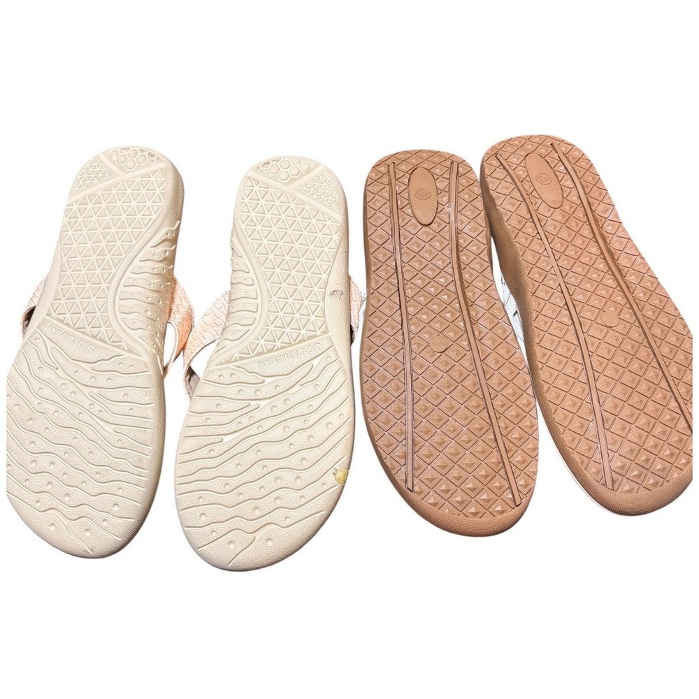 Kuailu Joomra Flip Flops Women 11 Peach White Orthotic Comfort Sandals Bundle - Picture 3 of 7